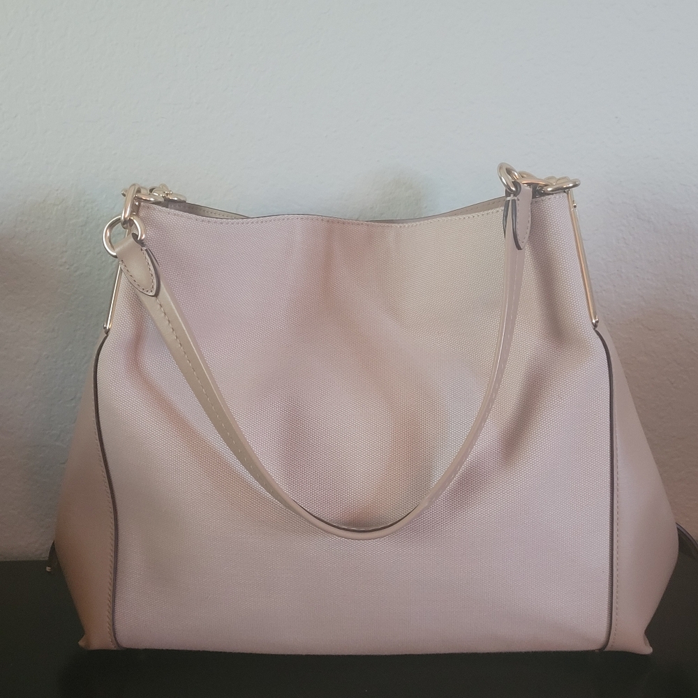 COACH Dalton 31 Horse and Carriage Jacquard Shoulder Bag Chalk - Picture 6 of 15